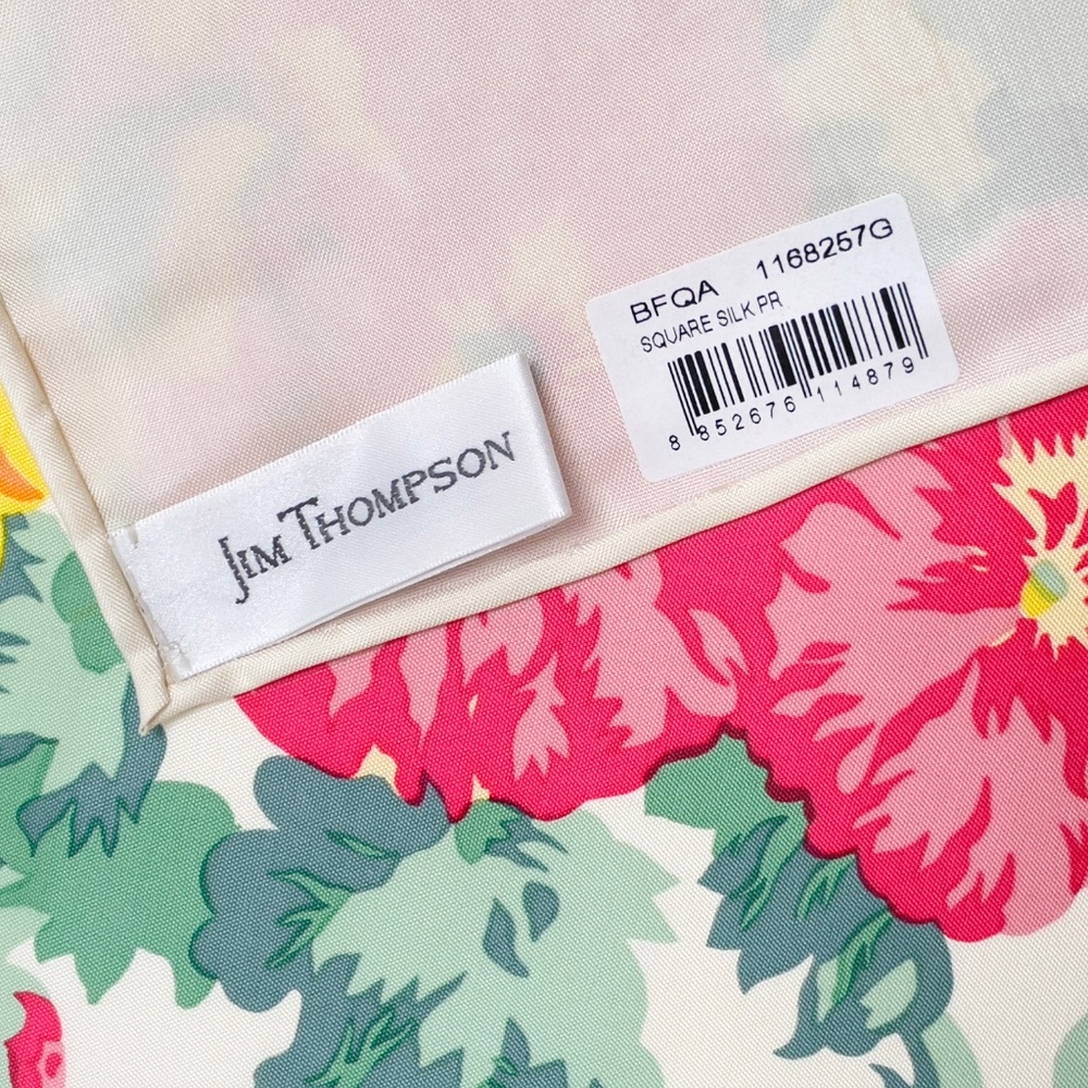 New Vintage Jim Thompson Thai Silk Scarf 3 - Picture 2 of 3